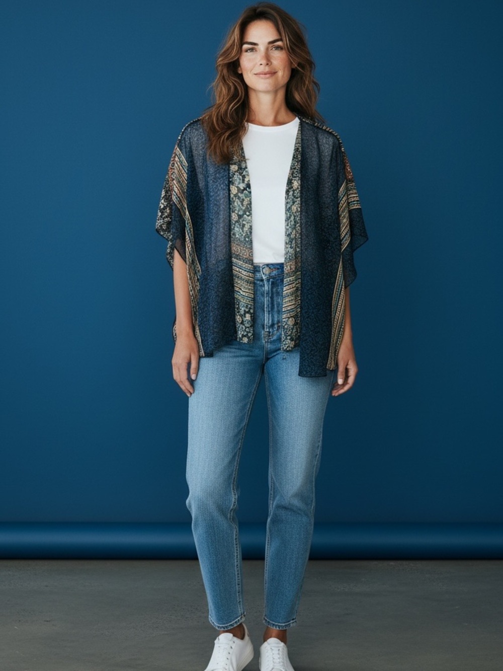 Open Front, Sheer Kimono, Large